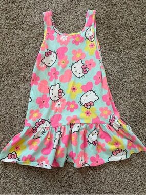 Hello Kitty Mint Pink Yellow Floral Ruffle dress